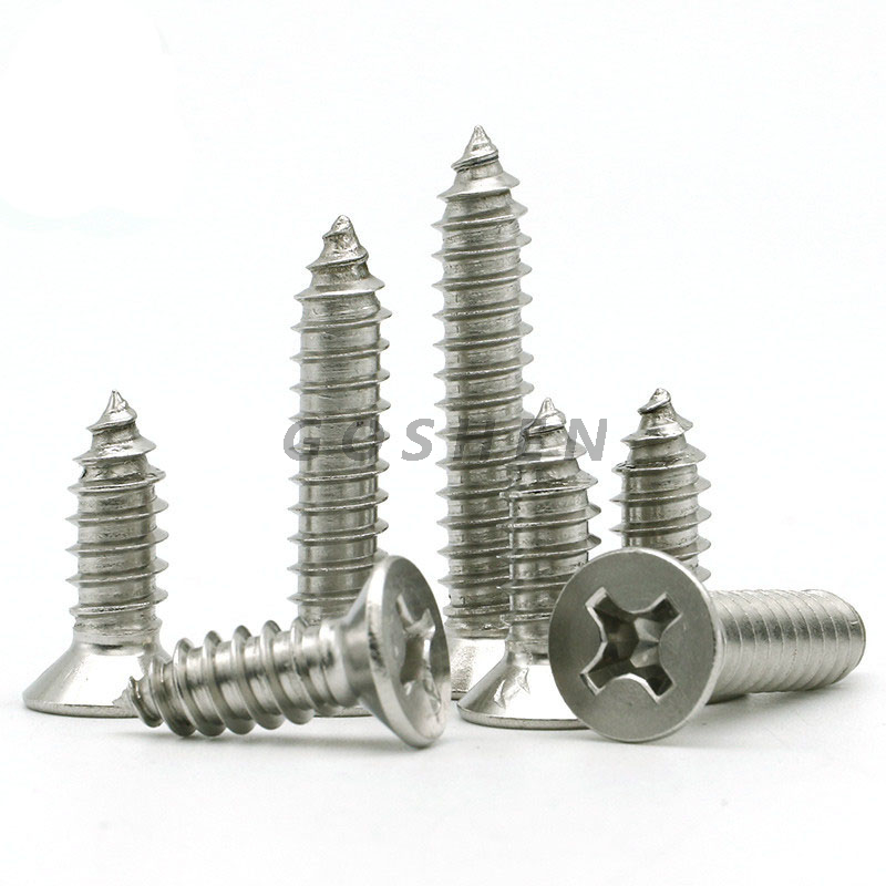 Stainless Steel 304 A2-70 St2.2-St6.3 Slotted Countersunk Head Tapping Screws 