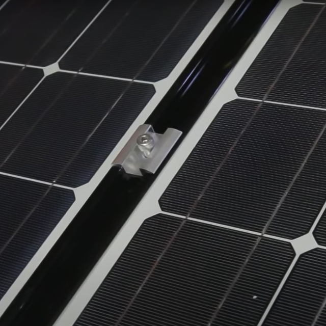 Installation Of Photovoltaic Panels With End Clamp