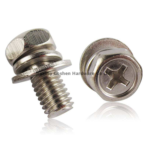 m8 stainless Steel metric sems bolts used on the automotive