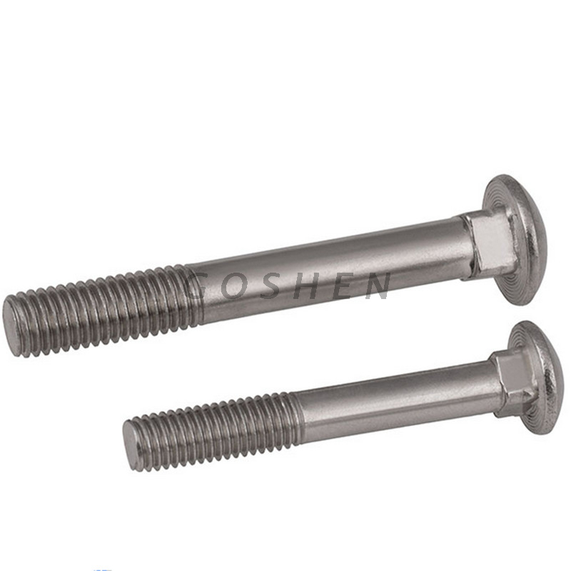SS316L A4-80 Metric Half Thread Mushroom Head Square Neck Bolts 
