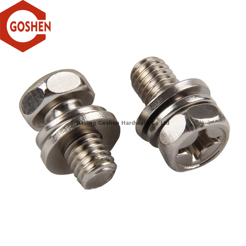 m8 stainless Steel metric sems bolts used on the automotive