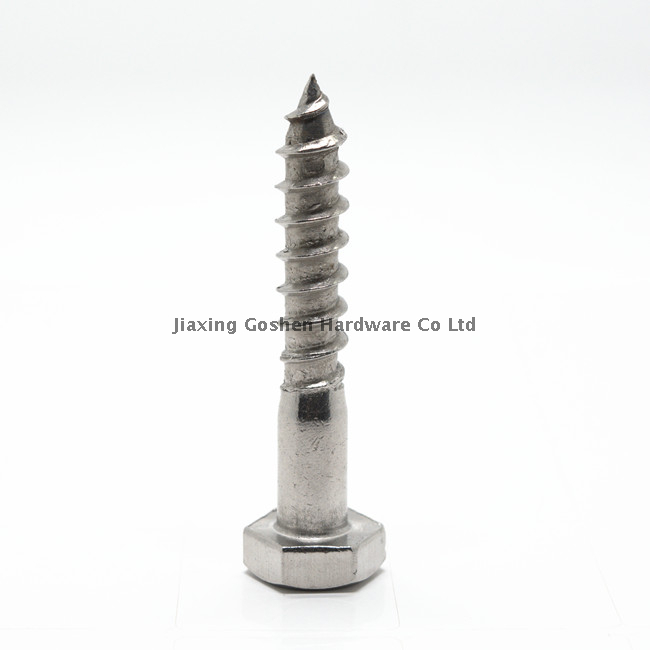 SS316 DIN571 Metric Hex Head Wood Screw 