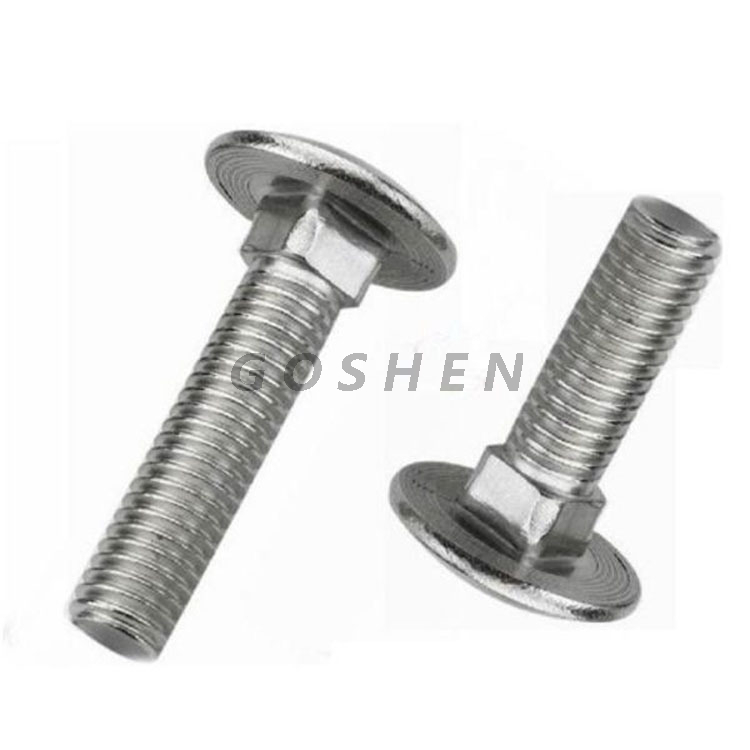 Stainless Steel 316 Fine Thread M6 Metric Carriage Bolt 